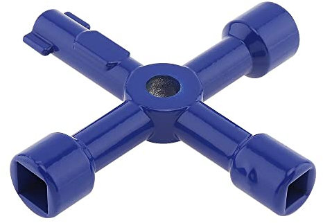 CABLEPELADO Llave Multifuncional de 4 puntas | Llave Contador Agua | Llave Armario Eléctrico | Llave ascensor | Llave contador gas | Llave para válvulas | Azul