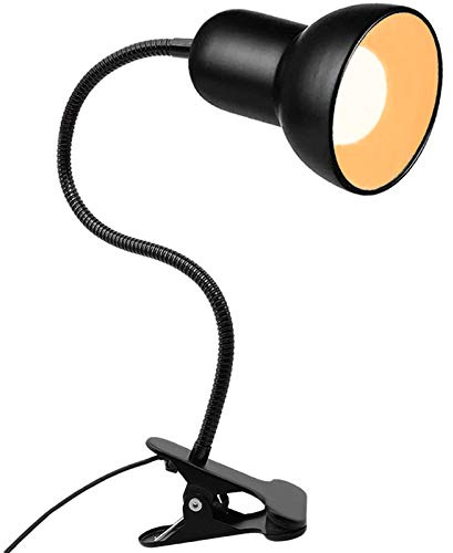 Desk Lamp, 360 Rotation Clip On Reading Light - Gooseneck Lamp with Cable, Portable Clamp Light for Bedroom, Office, Home Lighting