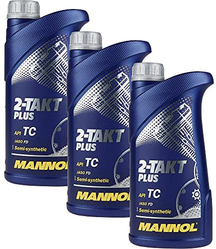 QR-Parts Set 85448095 MN7204-1 3x1 Liter MANNOL 2-Takt Plus API TC Öl Motorradöl Scooter Teilsynthetisch
