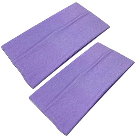 WESTEND CHOICE Extra Wide Headbands 11cm Plain Stretchy Kylie Head Band 2 Pack Unisex Bandeau Headbands for Women & Men Soft Hairbands Yoga Bandana Headband (Light purple)