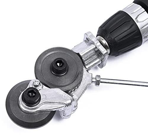 Cesoia elettrica per lamiera Nibbler, taglierina per lamiera per avvitatore a batteria lamiera trapezoidale taglierina elettrica per piastre con trapano, taglierina per lamiera metallica per tagliare