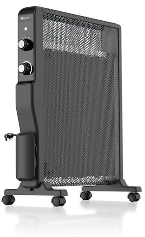 PureMate Heater Oil Free with Mica Panels, 2000W Electric Heater, Radiant and Convection, Micathermic, Space Heater with Thermostat, 2 Heat Settings with Fast Heating
