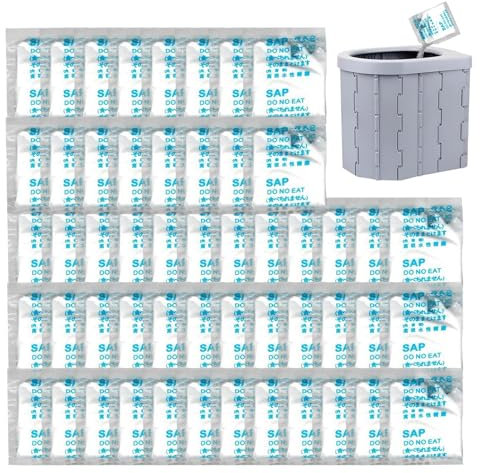 50 Packs Portable Toilet Coagulant, Camping Toilet Gel, Wee Bags For Camping, Urine Absorbent Powder, Poo Gel For Portable Toilet, 50 Individual Packed Toilet Absorbent Gel Powder