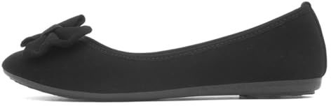Lilley Womens Black Bow Ballerina Slip On Shoes - Size 7 UK - Black