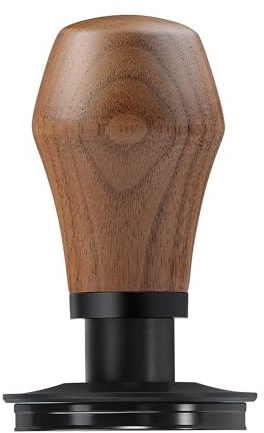 Normcore 51mm Espresso Coffee Tamper V4.1 with Click Sound Feedback, Spring Loaded Tamper With Titanium PVD Coating Ripple Base, Genuine American Walnut Handle with Silicone Stand