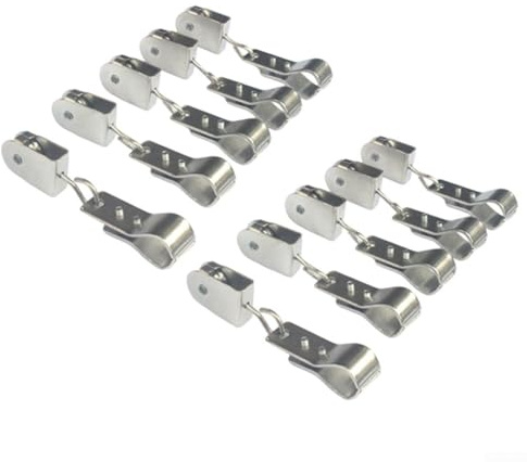 Zilimontt Lot de 10 poulies réglables en acier inoxydable 304, avec pinces, pour montage de voile d'ombrage, convient aux tuyaux de 15 à 25 mm, prend en charge des câbles métalliques jusqu'à 4 mm