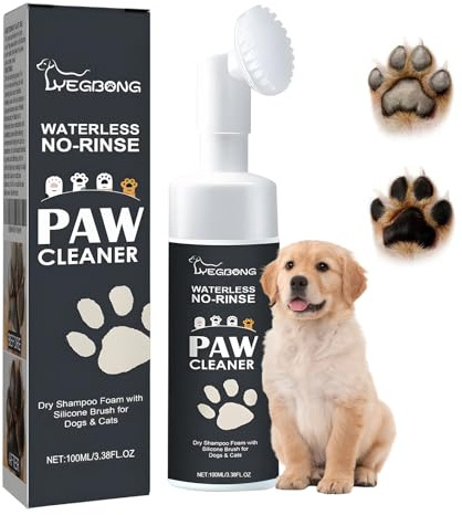 Qullmartle 100ml Nettoyant pour Pattes de Chiens et Chats,Mousse Nettoyante sans Rinçage pour Pattes,Nettoyeur de Pattes de Chien,Facile et Portable,nettoie Les Pattes du Chien