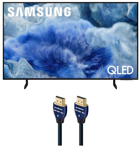 Samsung QN43Q8FAAFXZA 43 Inch Class QLED Q8F 4K Vision AI Smart TV with an AudioQuest Blueberry 2.25M 18G 4K-8K HDMI Digital Cable (2025)