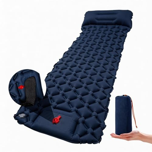 Matelas Gonflable 1 Place Matelas de Plage pour Camping avec Pompe à Pied