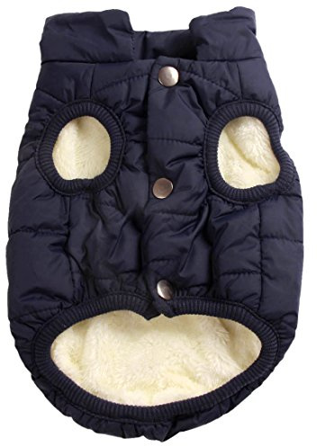 Mit Fleece gefütterte Hundejacke mit 2 Schichten von JoyDaog, sehr warm für den Winter und kaltes Wetter, extraweiche, winddichte Hundeweste(XXX-Large, blau)