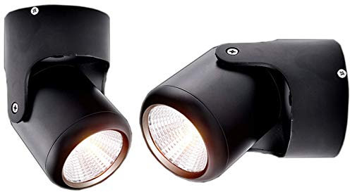 YUENSLIGHTING Vintage Industrial Loft Rústico Ajustable Luces de lámpara de pared/Lámparas de montaje empotrado en el techo/Iluminación puntual moderna/Foco nocturno Negro 3W GU10 Sin bombillas