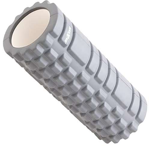 MAXXIVA Massagerolle 33x14 cm Faszienrolle Trainings-Rolle Fitness-Zubehör Fitness-Training Fitness-Gerät Yoga Gymnastik Pilates Physiotherapie (Grau)