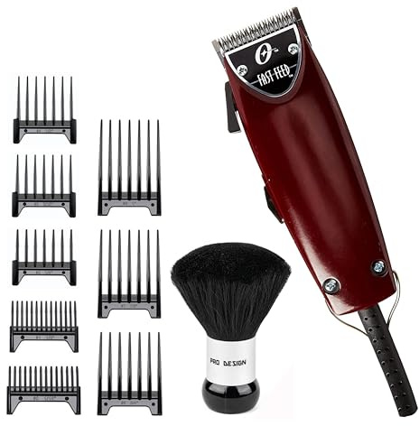 Oster Fast Feed Adjustable Pivot Motor Clipper 76023-510 with 8 Piece Guide Comb Set and Neck Duster