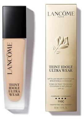 Lancôme Teint Idole Ultra Wear 110C, feuchtigkeitsspendende Full Coverage-Foundation in Beige mit natürlich mattem Finish, bis zu 24 Stunden Halt, geeignet für alle Hauttypen, 30ml