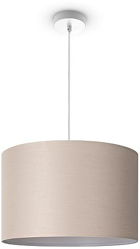 Paco Home Deckenlampe Pendellampe Aus Aluminium Und Stoff Hängelampe Ø45,5cm Breit Wohnzimmerlampe Esstisch Esszimmerlampe E27 Einfarbig 1 Flammig