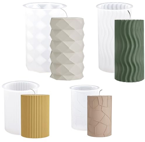 4 Stück Kerzenform Silikon, Kerzenformen Zum Gießen Set, DIY Kerzen Formen Gießform für Weihnachten