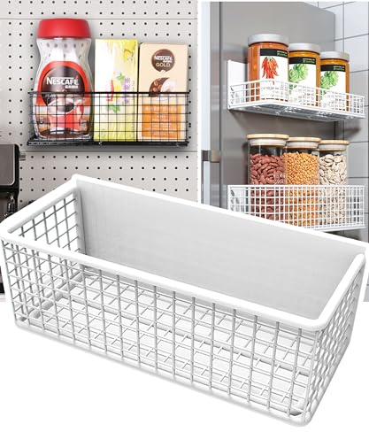LIFEFAN Cestino Magnetico Organizzatore Scaffale Bins di Stoccaggio per Frigorifero Ufficio Casa Scuola Lavoro File Foil Plastica Cibo Wrap Portaspezie (White-Low)