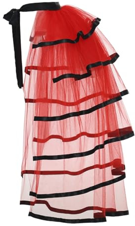 GRACEART Steampunk svart tutu med turnyr, bälte, spets, underkjol