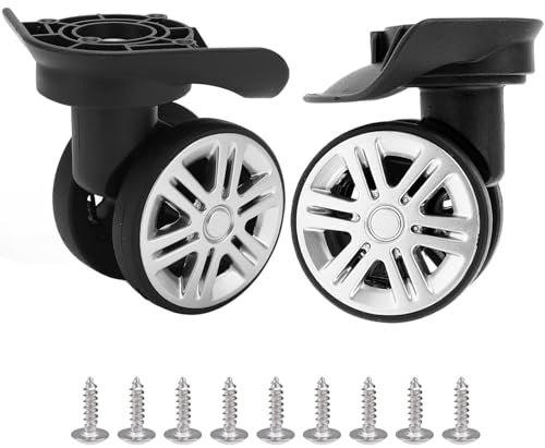 1 Paio Rotelle Valigie Rigide, Pezzi Ricambio Ruota Valigia Universali,Ruote Trolley Doppia Fila Girevoli,Riparazione Sostituzione Ruote Mute Custodia Viaggio,Rulli Carrello Bagagli Flessibili Rotanti