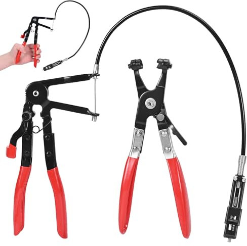 Peevisap 2 Pièces Pince à Collier, Pince Collier Durite, Collier de Serrage, Pince Collier Cardan, Pince Collier de Serrage, Pour le Démontage et l'Installation, Outils de Réparation Automobile, Rouge
