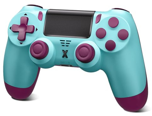 Glitfix Controller Wireless per PS4, Controller di gioco compatibile con PS4/Pro/Slim/PC, Gamepad Joystick per PS4 con Pulsante Turbo/Posteriore/Doppia Vibrazione/6 Assi Giroscopio