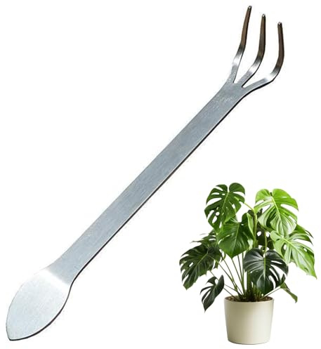 Bonsai Rake Stainless Steel Root Rake 3-Prong Loosen Soil Bonsai Tree Tools with Ergonomic Handle Gardening Tools