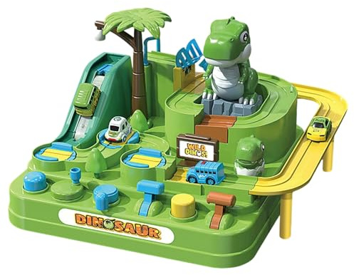 Spielzeug-Rennbahn - Schiebefahrzeuge Dinosaurier - Dinosaurier-Rennstrecke zum Thema Weihnachtsabenteuer | Für Jungen Und Mädchen Kindergarten Zuhause Schule Boden Spielzimmer Für Jungen Und Mädchen