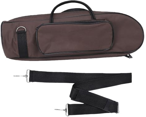 Eacam Étui pour Trompette Étui Souple pour Trompette Sac de rembourré Léger Tissu Oxford 600D Résistant aux Chocs et à l'eau Bandoulière de Poche Instruments en Lai (Café)