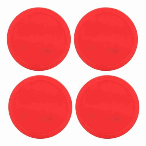 Air Hockey Puckar Plast Slitstarka lätta ersättningar för spelrum och hemmabord Röda storlekar S M L 4-pack (Medium (75 mm))