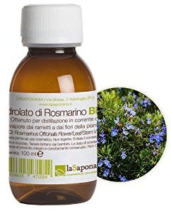 La Saponaria | Idrolato di Rosmarino Bio, Tonico naturale per capelli e cuoio capelluto, rinforzante, purificante e rivitalizzante anche per la cura della pelle,100 ml