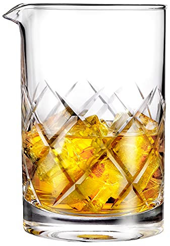 Hiware Professionelles Cocktail-Rührglas, 680 ml, dicker Boden, nahtloses Kristall-Mischglas