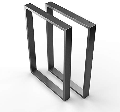 sossai® Stahl Tischkufen (pulverbeschichtet) TKK1 | Farbe: Anthrazit | 2 Stück | Breite 60 cm x Höhe 72 cm | Industrial Design Tischbeine, Tischgestell