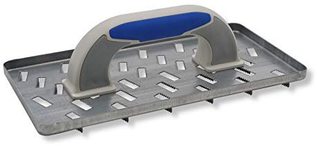 DEWEPRO Planche à poncer pour isolation de façade et laine minérale - Planche à râper avec poignée 3 composants - Plaque de ponçage en métal, dimensions : 285 x 145 mm