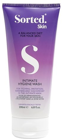 Sorted Skin Intimate Hygiene Wash Supports Balanced pH and Relief from Dryness and Discomfort Hypoallergenic with Natural Antihistamine for Men and Women 200ml