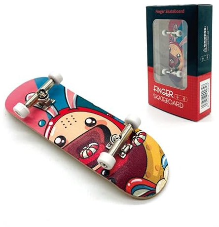 Patineta de dedo de madera de arce, fingerboard finger skateboard board ruedas profesionales con rodamientos, mini juguete de dedo para adultos y niños (AA9)
