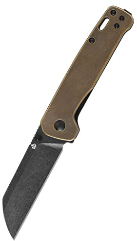 Battle-Merchant QSP Knife QSP Penguin Einhandmesser mit D2 Stahl und Messinggriff
