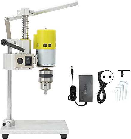 ANKROYU Trapano a colonna da banco, Mini trapano da banco piccolo in lega di alluminio, trapano elettrico da banco per metallo, legno, gioielli, artigianato, strumento
