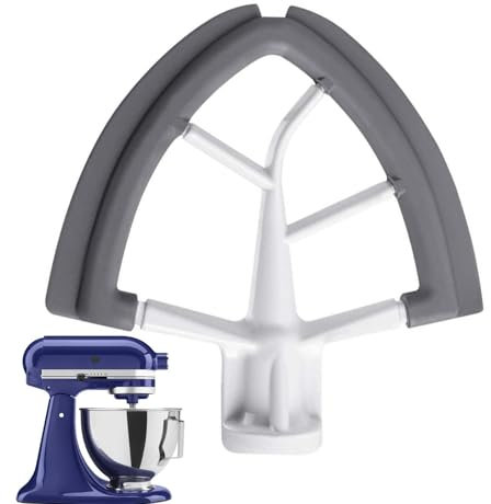 Frusta con bordo flessibile, strumento di ricambio per frullatore da cucina, con bordo in silicone, per frullatore e miscelatore, frusta piatta, con bordo in silicone, per cucinare