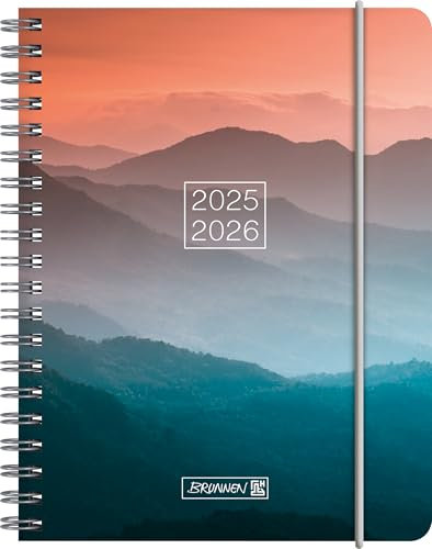 BRUNNEN Schülerkalender (2025/2026) Misty Sunset, 2 Seiten = 1 Woche, A6, 208 Seiten, PP-Umschlag, mehrfarbig