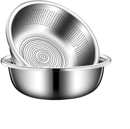 304 Stainless Steel Mixing Bowls Pots And Pans 2 Piece Set Cooking Baking Metal Nesting Storage Bowls Soup Bowls Barbecue Serving Trays