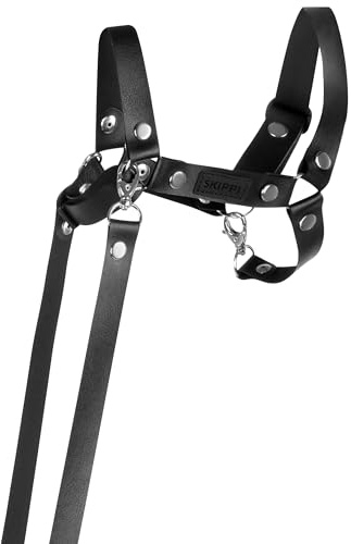 SKIPPI Cavezza per Hobby Horse - Nero, Ecopelle, Hobby Horse Accessori, Set Redini, Taglia Unica