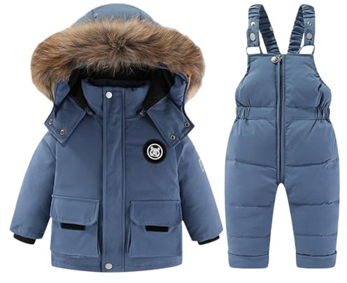 Générique Combinaison de Ski Enfants, Veste de Ski Manteau Fille Combinaison Enfant 3 Ans Ensembles Neige Doudoune à Capuche Zippé Salopette Fille Ensembles Garçon Enfant Hiver