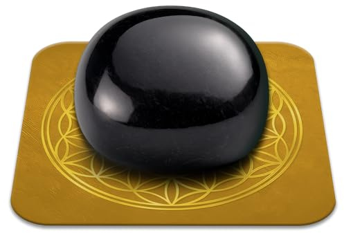 Piedra obsidiana negra natural pulida 2-3 cm de calidad premium | Anclaje, introspección y protección | Flor de la vida incluida | Guía práctica y meditación offertss | Regalo Zen Bienestar | 1 unidad