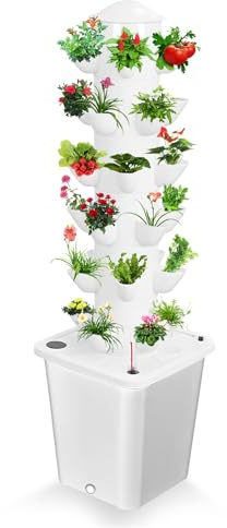 Système de culture hydroponique, tour hydroponique verticale à 30 dosettes, système jardinage intérieur 6 couches, d'arrosage aéroponique pour jardin d'herbes aromatiques d'intérieur et kit Bla