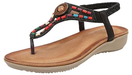 Genérico Sandalias Mujer, Sandalias Con Los Dedos De Los Pies En El Talón De La Mujer, Sandalias Con Tacón Cuña Y Dedos Separados, Versátil Y Transpirable, Fresco Para Ocasiones Informales Negro 41