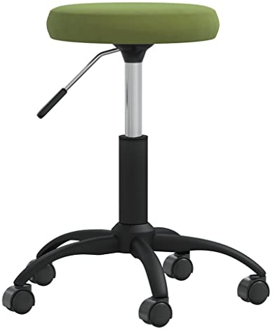 mtlskopl Silla de oficina giratoria verde claro – Silla de escritorio ajustable de terciopelo para oficina en casa y salón – pequeña silla cosmética con ruedas, altura del asiento 42-54 cm