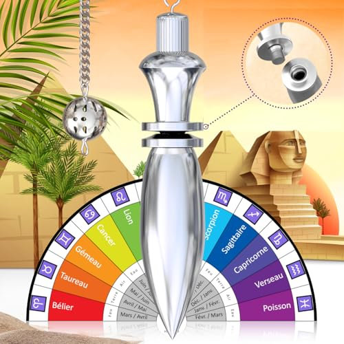 Majestic's Pendulo Adivinación Egipcio THOT de Radiestesia con Testigo y su Cadena (38 gr) – Magnetizador, Zahorí, Clarividencia, Esoterismo [Satisfacción o Reembolso DE por Vida]