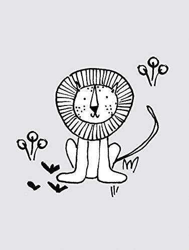 Komar Wandbild | Scribble Lion | Poster, Bild, Wohnzimmer, Schlafzimmer, Dekoration, Kunstdruck | ohne Rahmen | P104E-30x40 | Größe: 30 x 40 cm (Breite x Höhe)