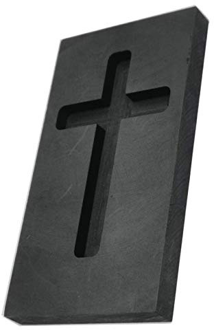 LLF Molde para lingotes de fundición de grafito con cruz de metal para refinar chatarra dorada y plateada
