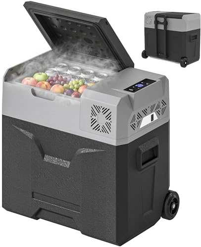 HOMCOM Car Refrigerator, Portable 12/24V Compressor Fridge Freezer, Electric Cooler Box Down to -20℃ for Camping, (50 L)